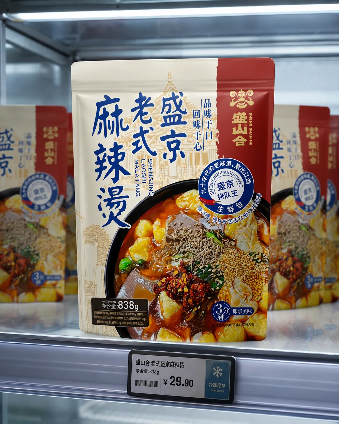盛山合麻辣烫包装货架陈列效果